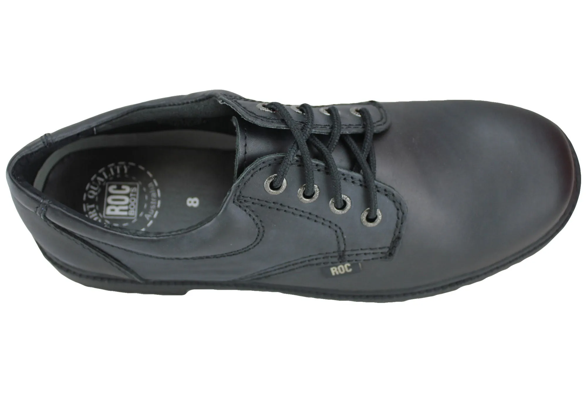 Roc Magnum Senior Lace Up Black Leather Comfortable School Shoes