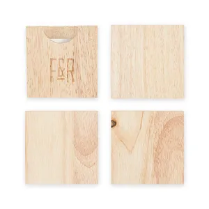 Rubber Wood Bottle Opener Coaster Set by Foster and Rye