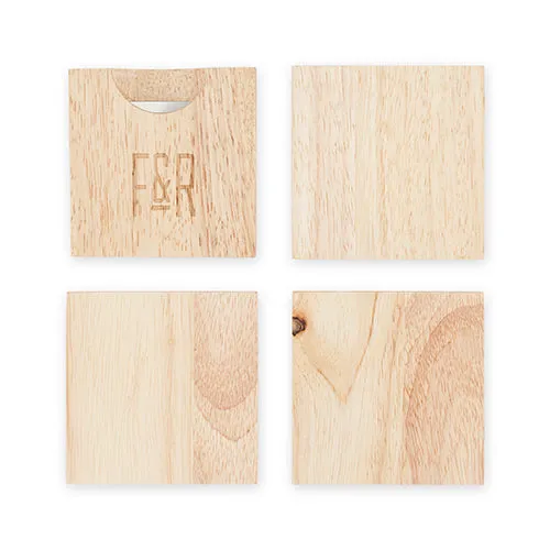 Rubber Wood Bottle Opener Coaster Set by Foster and Rye