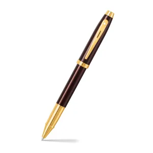 Sheaffer® 100 9370 Glossy Coffee Brown Rollerball Pen With PVD Gold-Tone Trim