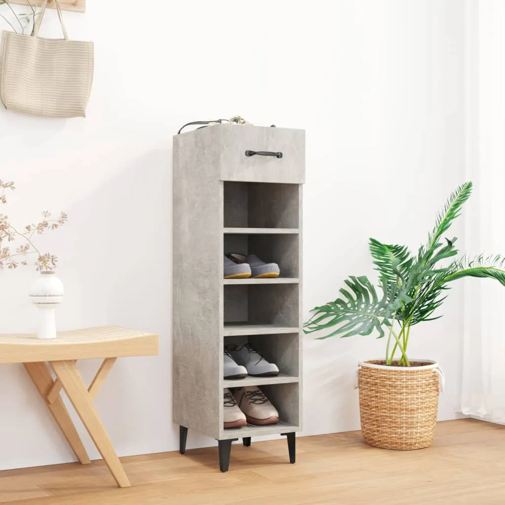 Shoe Cabinet Concrete Grey 30x35x105 cm Engineered Wood