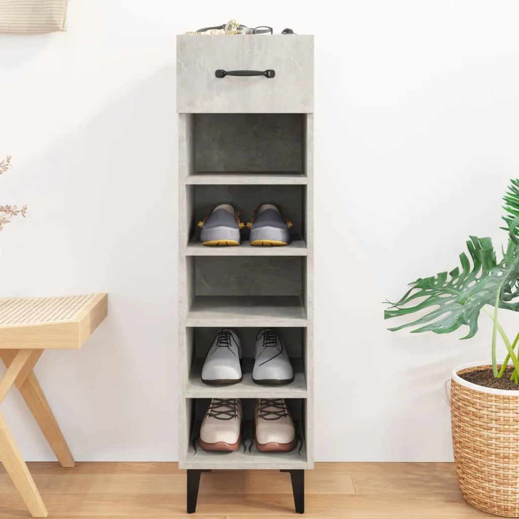 Shoe Cabinet Concrete Grey 30x35x105 cm Engineered Wood