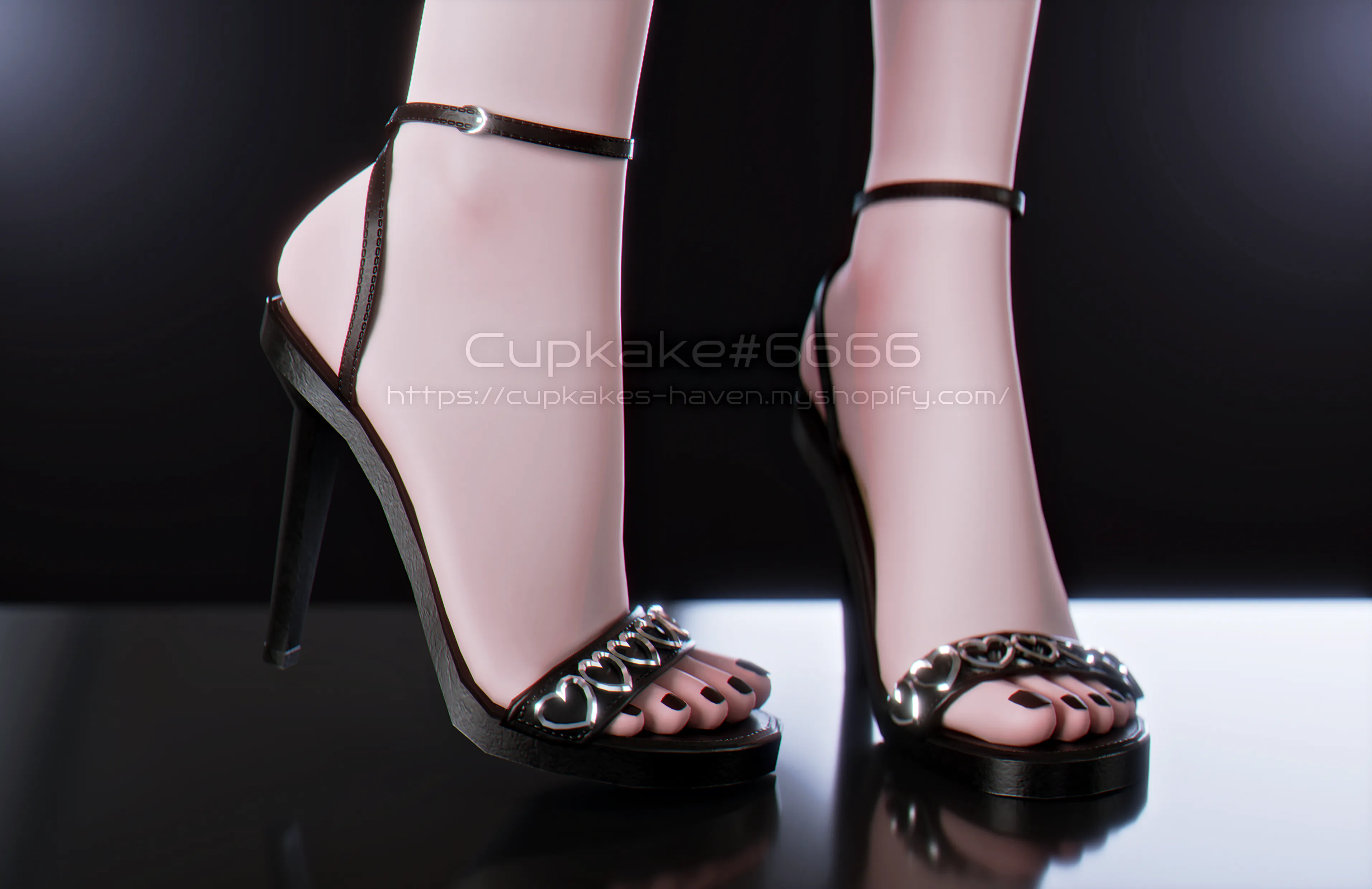 Simple strappy sandal high heel shoes (3D Model Asset)(Commercial license)