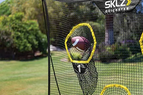 SKLZ Quickster Portable Football Training Net for Quarterback Passing Accuracy (7x7 Feet)