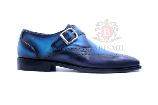 Smith II - Blue Patina Single Monk Shoes