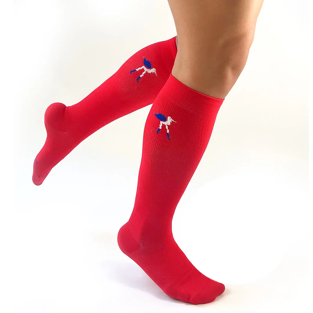 Solid Red Compression Socks