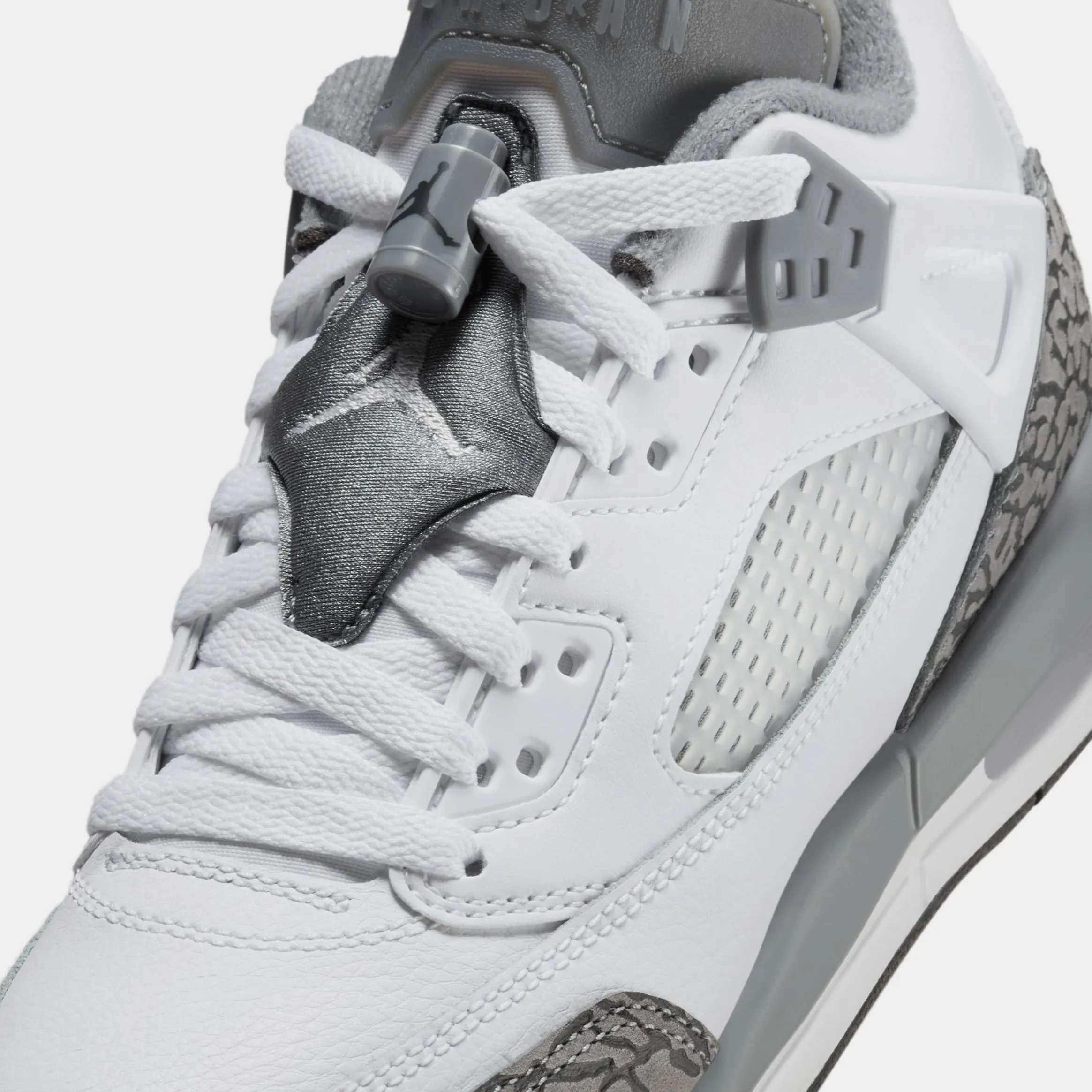 Spizike Low Grade School Basketball Shoes (White/Anthracite/Wolf Grey/Cool Grey)