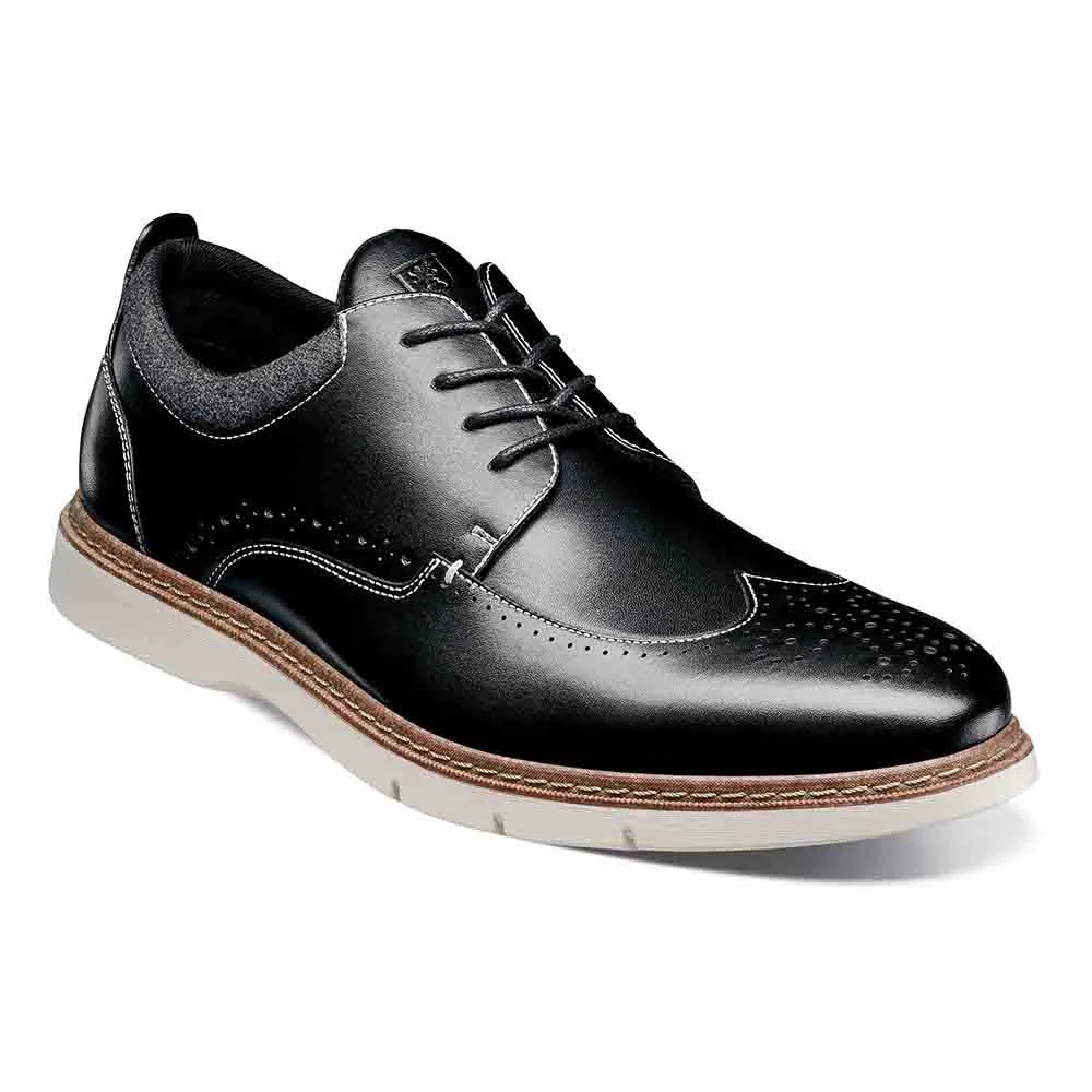 Stacy Adams Synergy Black Smooth Leather Mens Wingtip Oxford