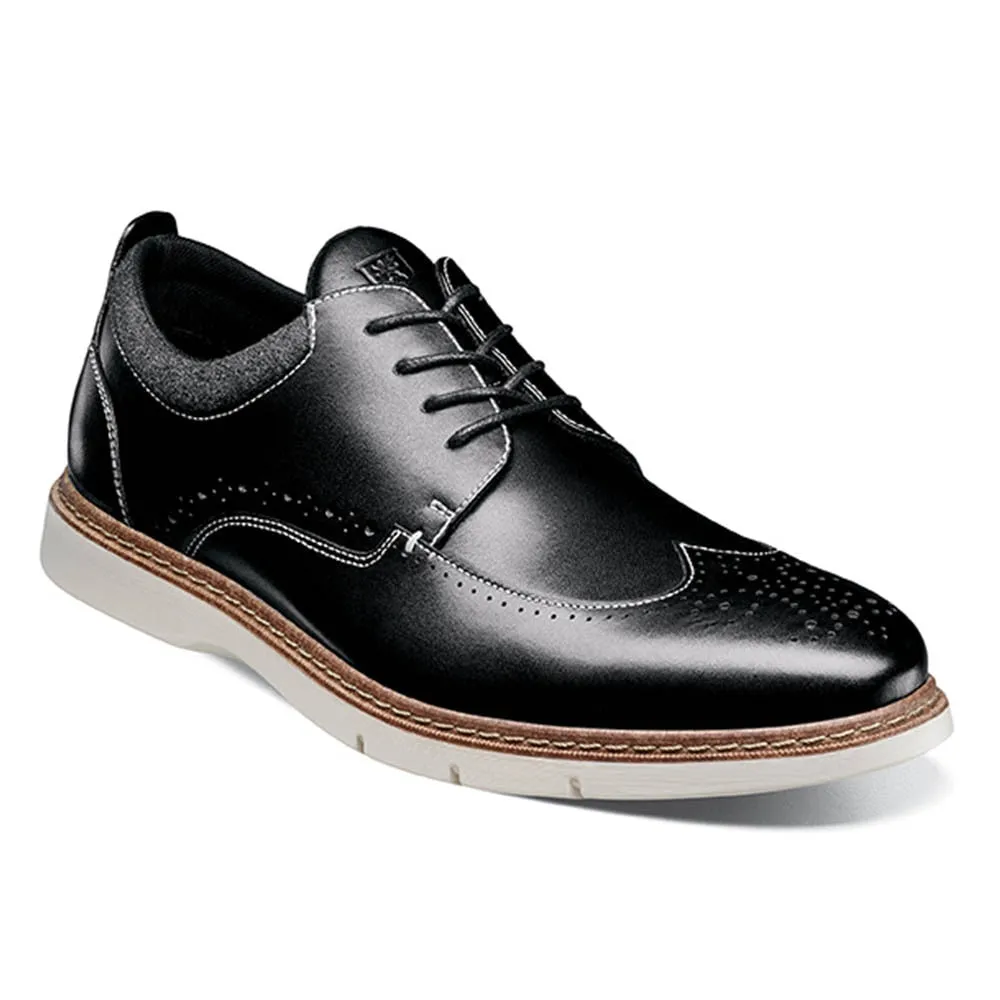 Stacy Adams Synergy Black Smooth Leather Mens Wingtip Oxford