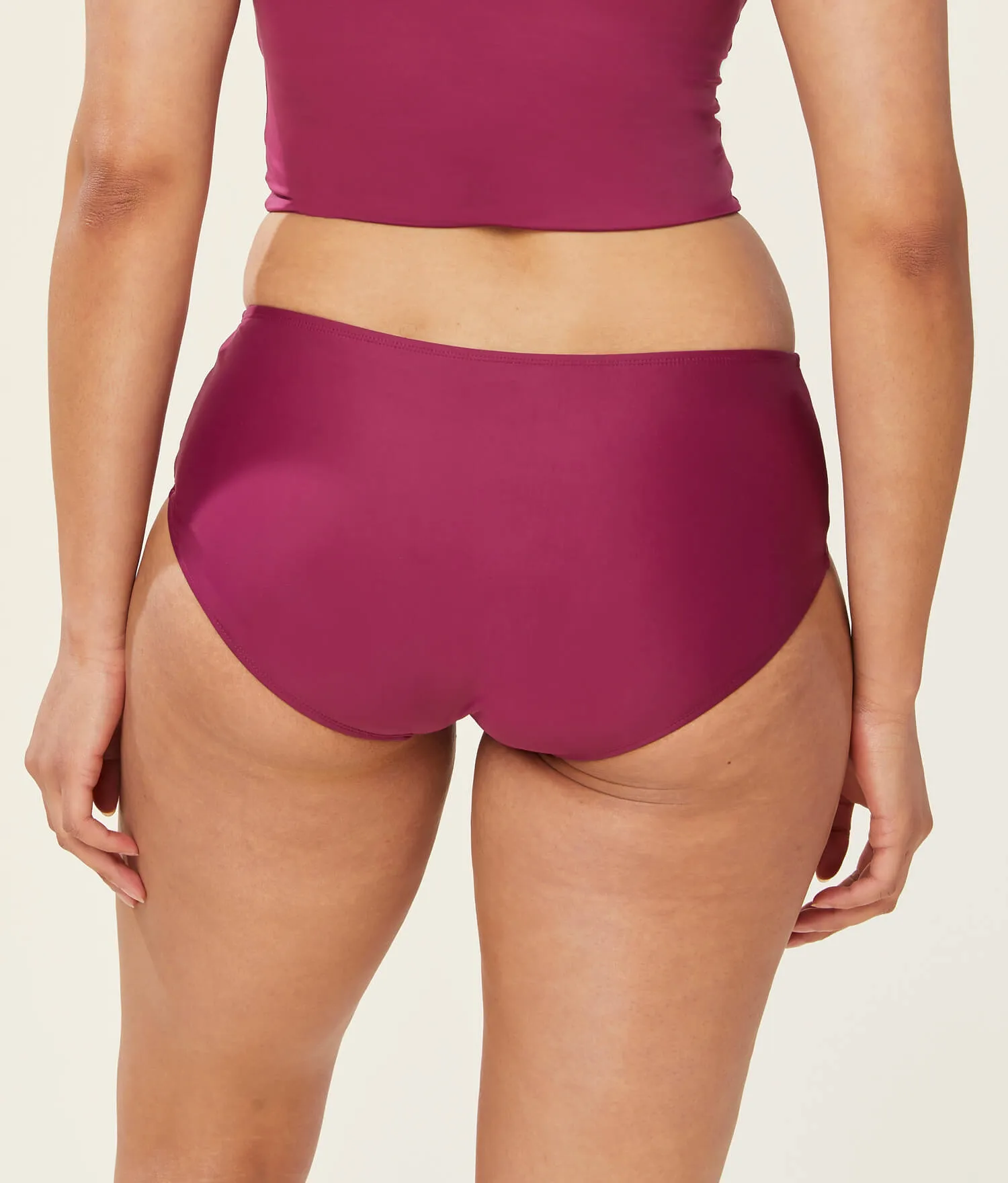 The Hipster Bikini Bottom - Glossy Eco Nylon - Plum (Archive)