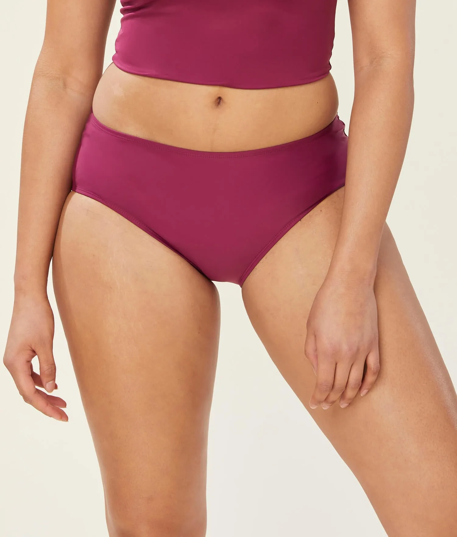 The Hipster Bikini Bottom - Glossy Eco Nylon - Plum (Archive)