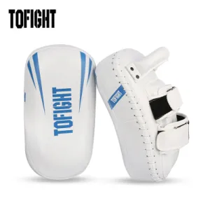 TOFIGHT MUAY THAI BOXING MMA KICK PADS EXTRA THICK PAIR 35 x 20 x 10 cm White Blue