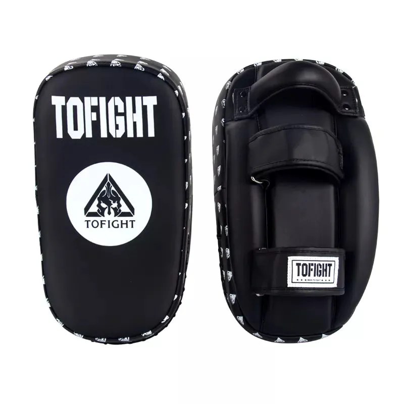 TOFIGHT MUAY THAI BOXING MMA KICK PADS EXTRA THICK PAIR BLACK