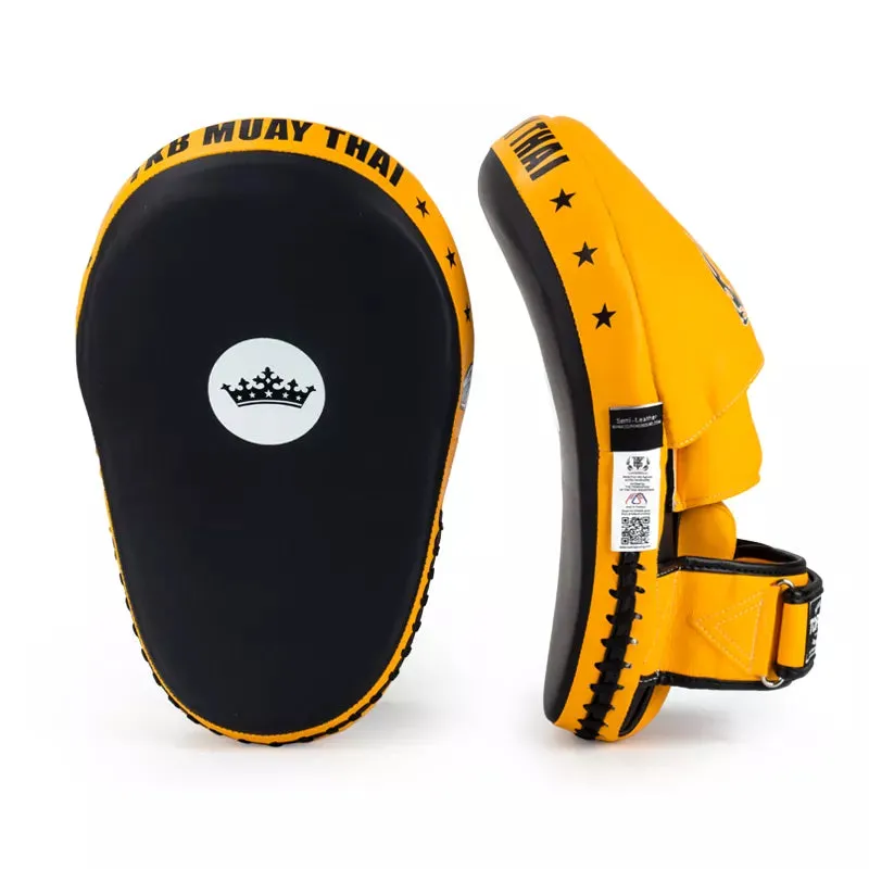 Top King TKFME EXTREME MUAY THAI BOXING MMA PUNCHING BIG FOCUS MITTS PADS Black Yellow