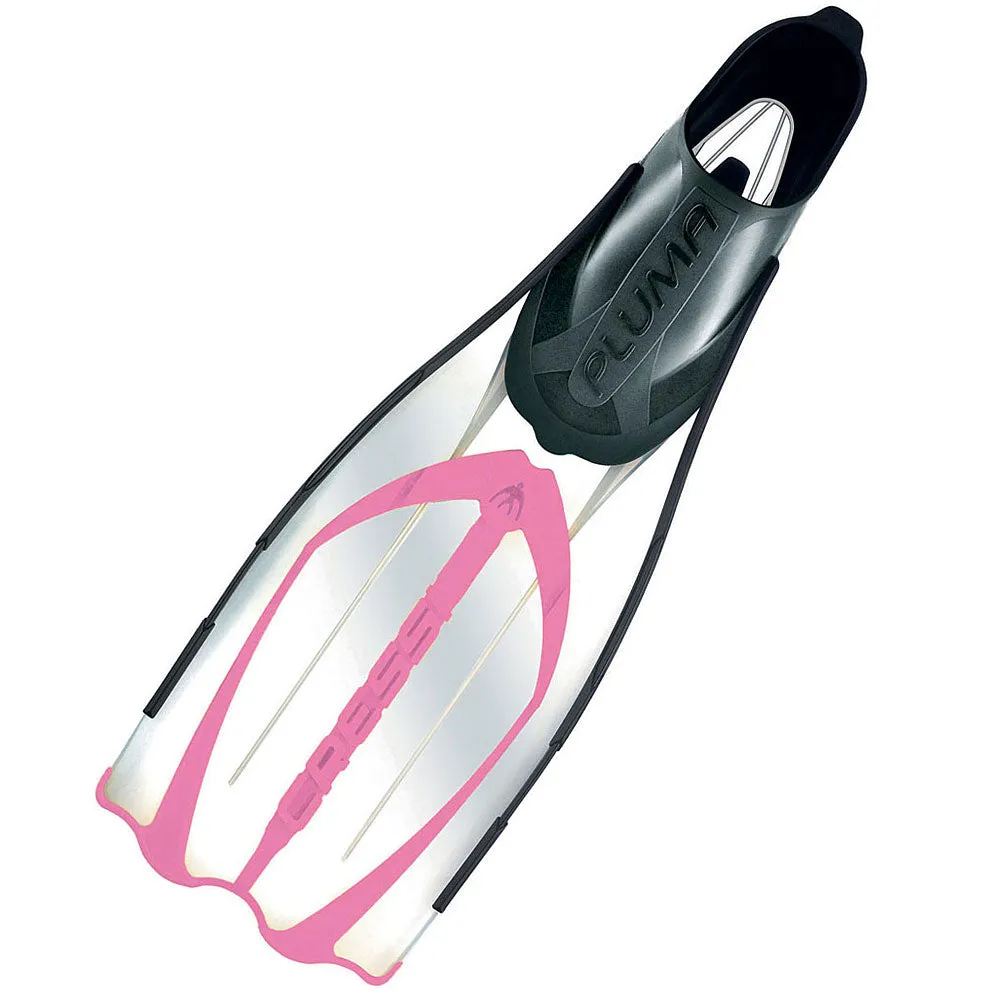 Used Cressi Pluma Full Foot Fins-Clear / Pink 2-3 / EU:33-34