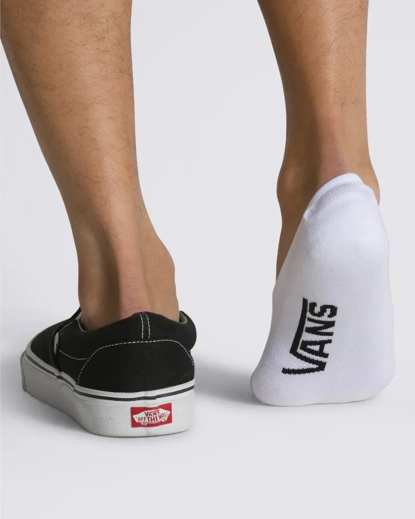 Vans Classic Super No Show Socks Size 6.5-9 3 Pack White