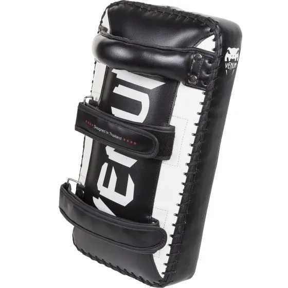 VENUM-1120 Giant MUAY THAI BOXING MMA KICK PADS Premium Skintex Leather Black Ice