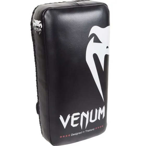 VENUM-1120 Giant MUAY THAI BOXING MMA KICK PADS Premium Skintex Leather Black Ice