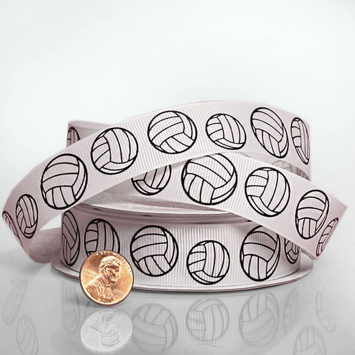 Volleyball Grosgrain Ribbon - 7/8in. Width - 10 Yard Spool