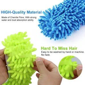 Washable Dust Mop - Multi-Function Dust Duster Mop Slippers Shoes Cover Soft Washable Reusable 1 Pc