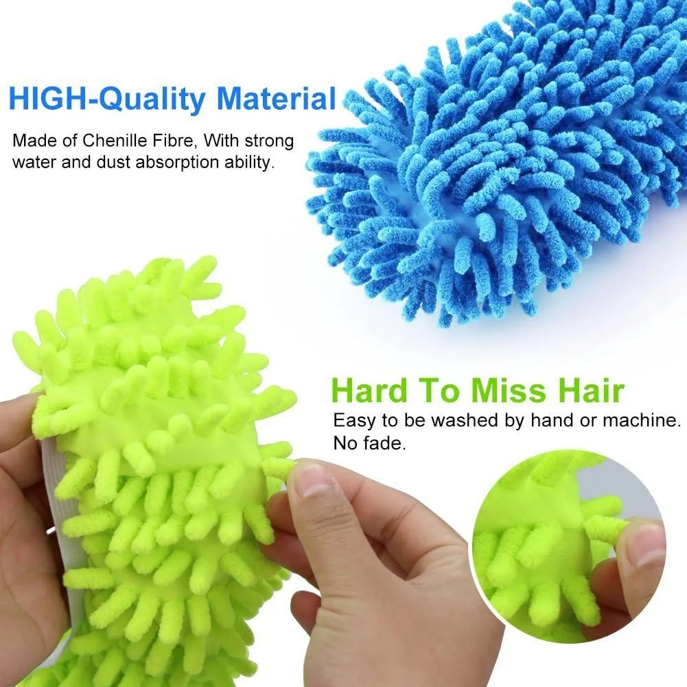 Washable Dust Mop - Multi-Function Dust Duster Mop Slippers Shoes Cover Soft Washable Reusable 1 Pc