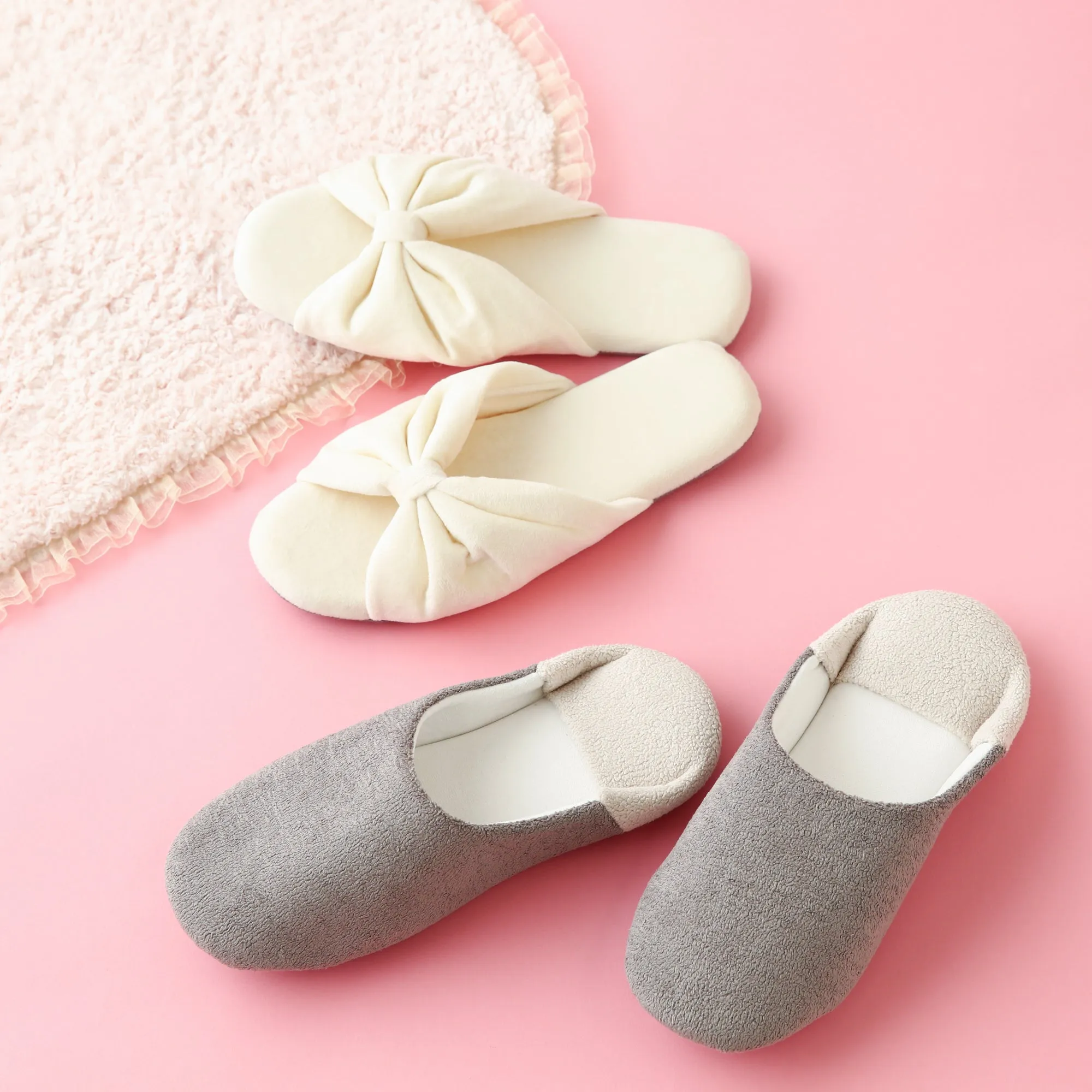 Washable Losann Room Shoes Grayxwhite