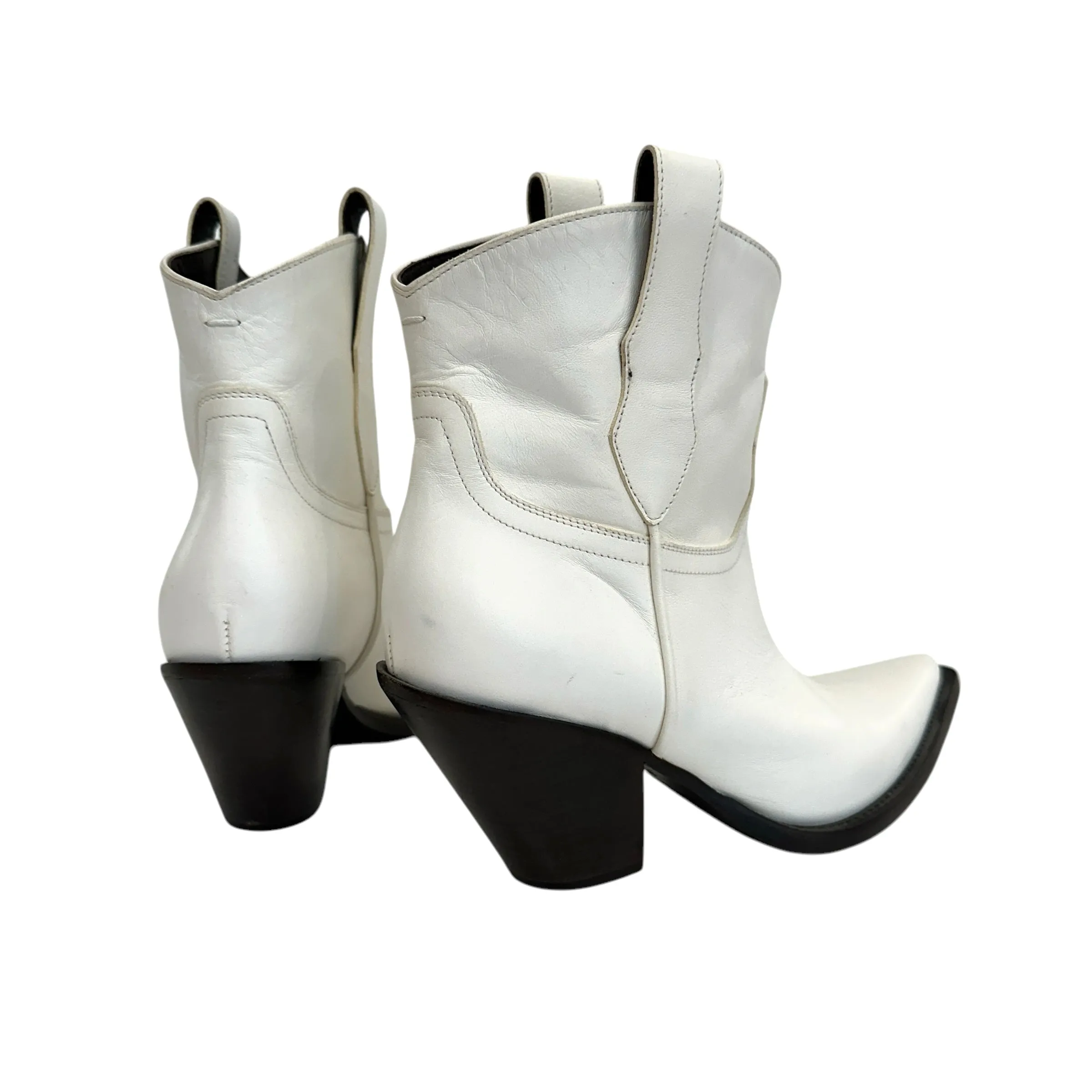 White & Black Low Boots - 9