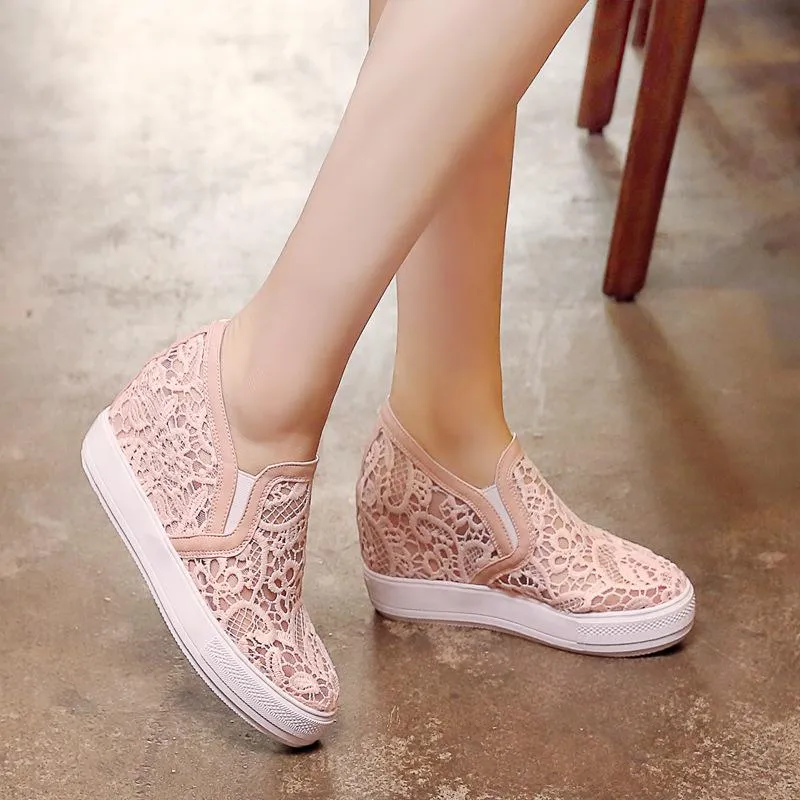 Woman's Leisure Thick-soled Loafers Platform Wedge Shoes