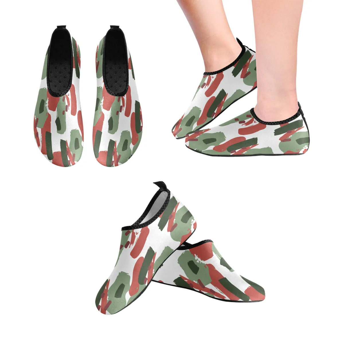 Women's Christmas Camouflage Print Barefoot Shoes