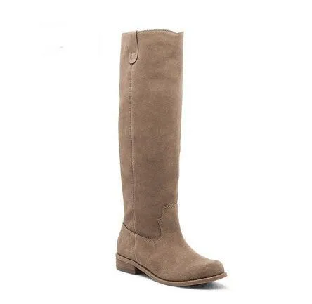 Women's chunky heel fashion solid knee high boots