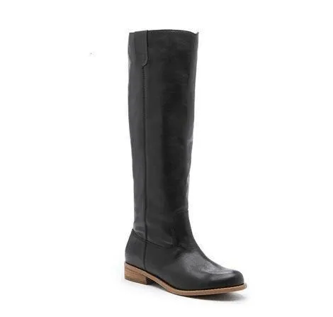 Women's chunky heel fashion solid knee high boots