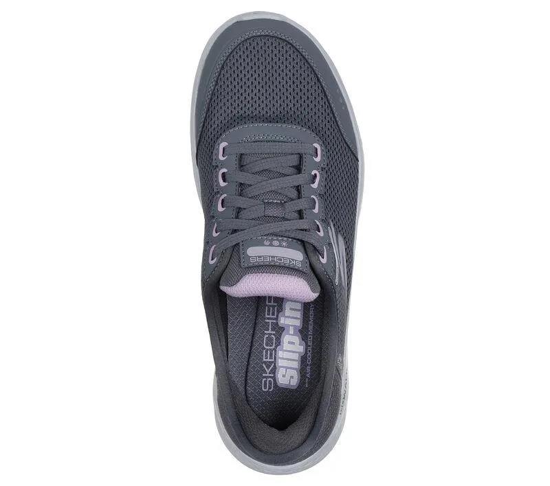 Women's Wide Fit Skechers 124846 Go Walk Flex Clear Creek Trainers